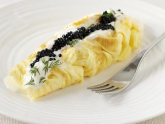 Duck Egg Omelette With Caviar and Sour Cream