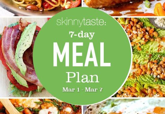 7 Day Healthy Meal Plan (March 1-7)