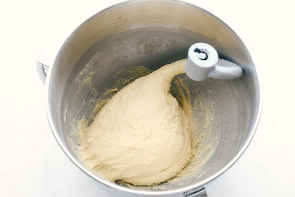 Challah Bread is a rich and fluffy loaf full of flavor. A Jewish traditional loaf, this incredible bread is going to be a favorite in your family baking! Dough in the mixer with dough hook.