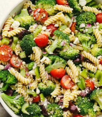 Greek Broccoli Pasta Salad