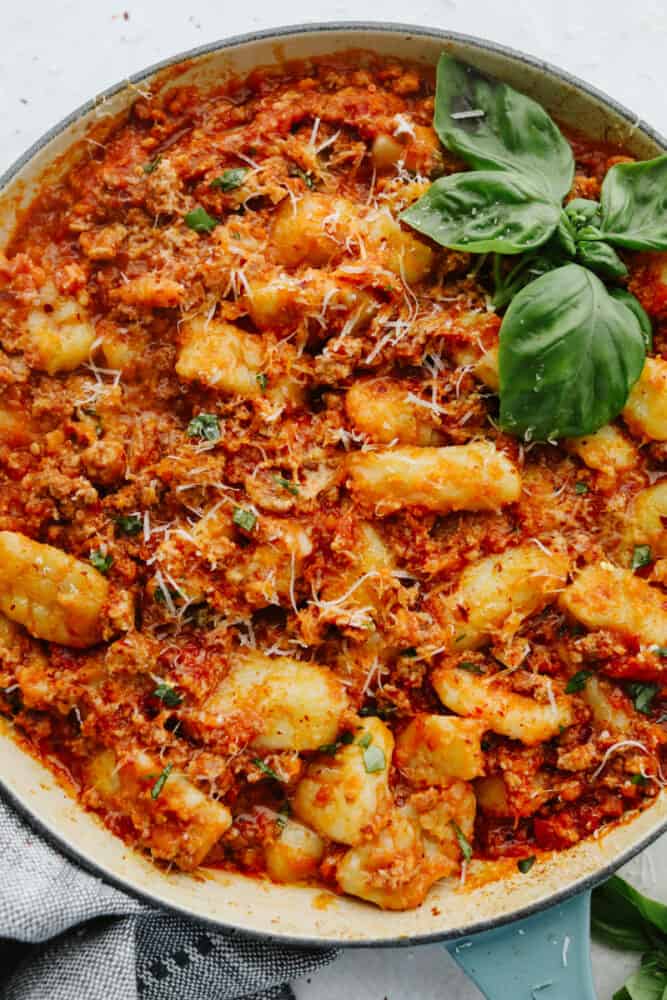 Bolognese sauce is heavenly and boy is the texture is something to write home about! With some love and patience, this sauce will turn out to be a work of art and TOTALLY worth the time you put into it!! Bolognese sauce on gnocchi.