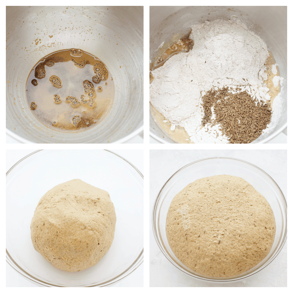 Rye Bread is a soft light loaf of heavenly flavor and a crust that's to die for! Super easy and wholesome, you and your loved ones are going to love this homemade bread! Dissolving the yeast, adding the rest of the ingredients and letting it rise.