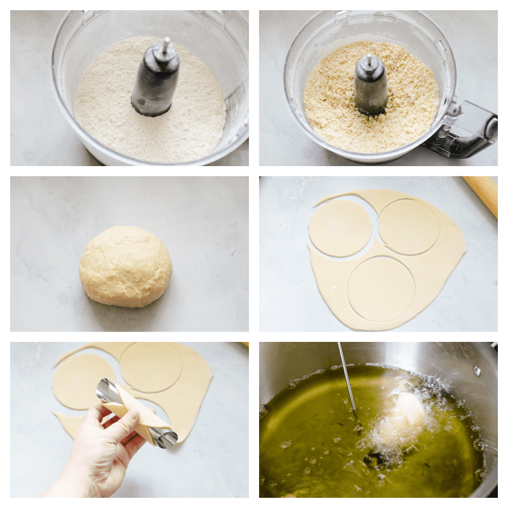 Crispy and creamy, this ricotta-filled dessert is as decadent as it gets! Cannolis are the traditional Italian treats you’ll want to make again and again. Process shots of mixing and frying dough.